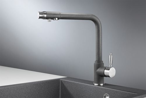 Смеситель для кухни Granula 2301, ГРАФИТ на мойку серый