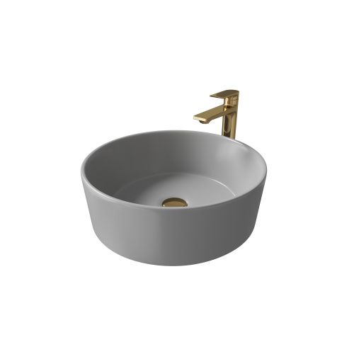 Раковина из сантехнического фаянса Grossman Color GR-3013GM 40х40 накладная цвет серый без отверстий под смеситель