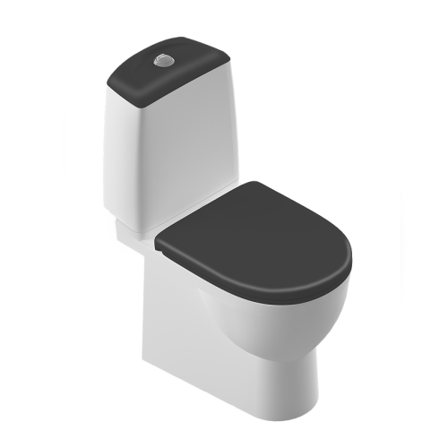 Унитаз-компакт напольный с бачком Sanita Luxe BEST COLOR MOTION WC.CC/Best/2-DM/BLK.G/S1 белый/черный матовый с сиденьем микролифт каскадный смыв