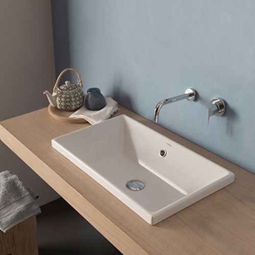 Раковина керамическая Globo Stockholm FO056.BI 60 см встраиваемая цвет белый без отверстий под смеситель