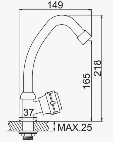 Смеситель для кухни D-Lin D151911-2 на мойку хром - фото 2