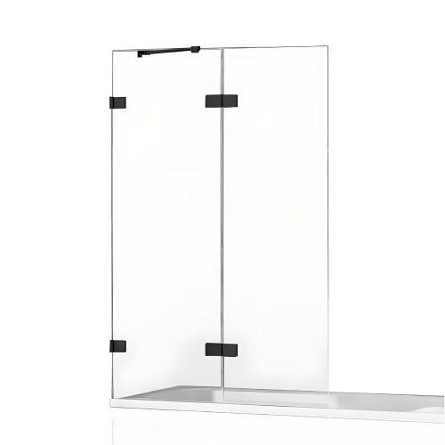 Душевая шторка на ванну New Trendy AVEXA Black EXK-1990 140х150 стекло прозрачное профиль черный ориентация левая