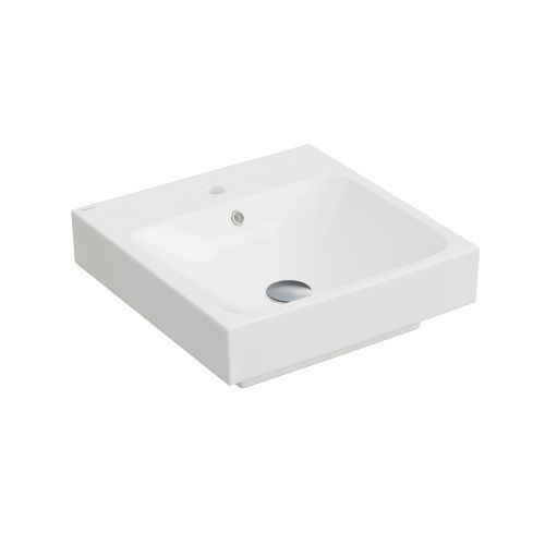 Раковина из сантехнического фарфора Berges Strati 182005 50х50 подвесная цвет белый 1 отверстие под смеситель