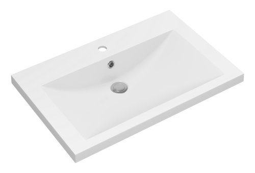 Раковина мебельная из искусственного камня Florentina Анита 75 10.150.00750.001 80х50 накладная цвет белый 1 отверстие под смеситель