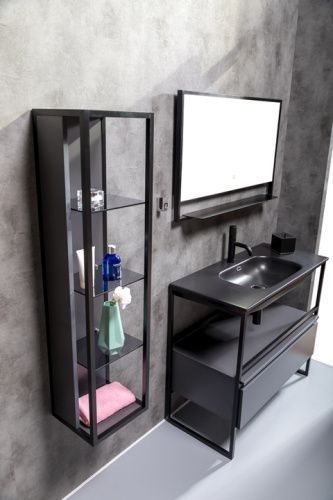 Шкаф-пенал Armadi Art Loft 896-A 30х120 подвесной цвет черный