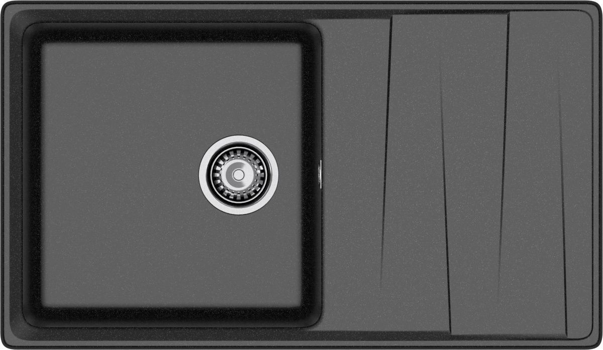 Кухонная мойка Granfest Level LV-860L черный 85х50 цвет черный поверхность матовая
