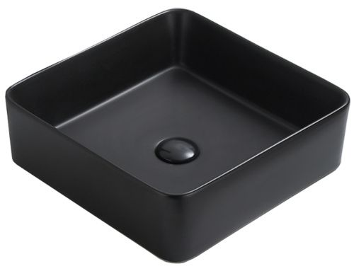 Раковина из сантехнического фаянса Azario AZ-7050DMB 40х40 накладная цвет черный