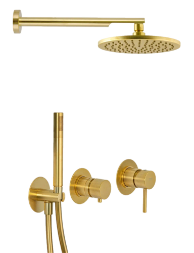 Душевая система Remer X Style X96S02OBG встраиваемая в стену цвет золото