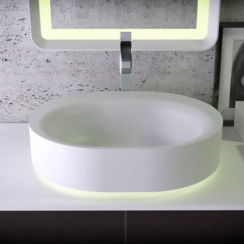 Раковина из искусственного камня Knief Moon 0600-032-01 60х50 накладная цвет белый без отверстий под смеситель