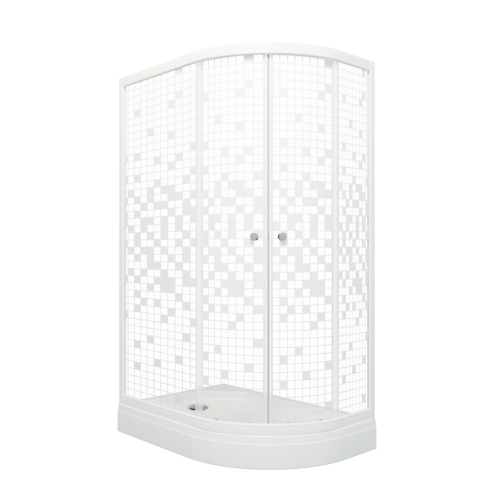 Душевой уголок Тритон Коралл Щ0000061780 120х80 стекло с рисунком профиль белый с поддоном