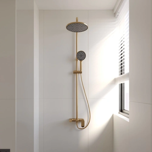 Душевая стойка Veconi FERRI FE-110-G-C4 настенная цвет золото