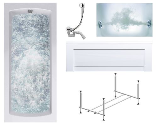 Ванна акриловая гидромассажная Timo RITTA RITTA1880-KT18-SPV1505-T-CM-FP18H 180х80 пристенная прямоугольная с каркасом