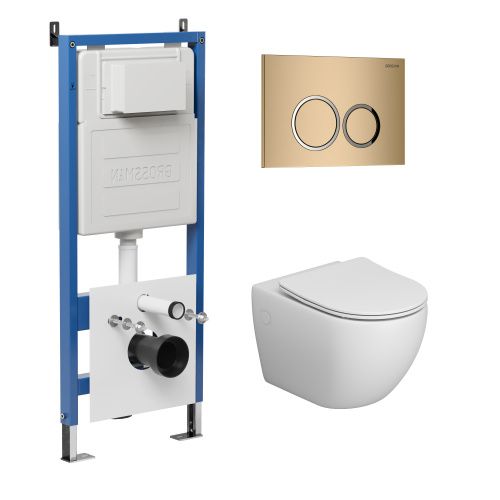 Инсталляция + кнопка смыва + унитаз Grossman Cosmo 97.4411S.01.310