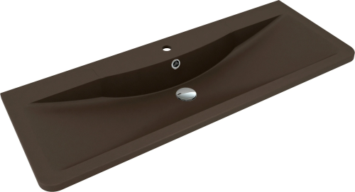 Раковина из искусственного камня Florentina Аллегро 1200 10.020.01200.302 120х50 накладная цвет черный 1 отверстие под смеситель