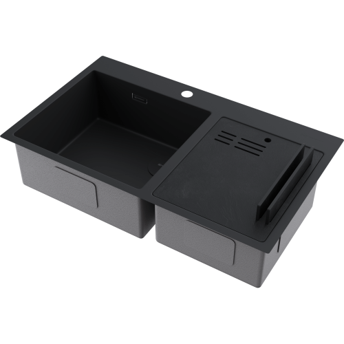 Кухонная мойка Omoikiri Akisame 86-2 Side 4997047 85х50 цвет серый