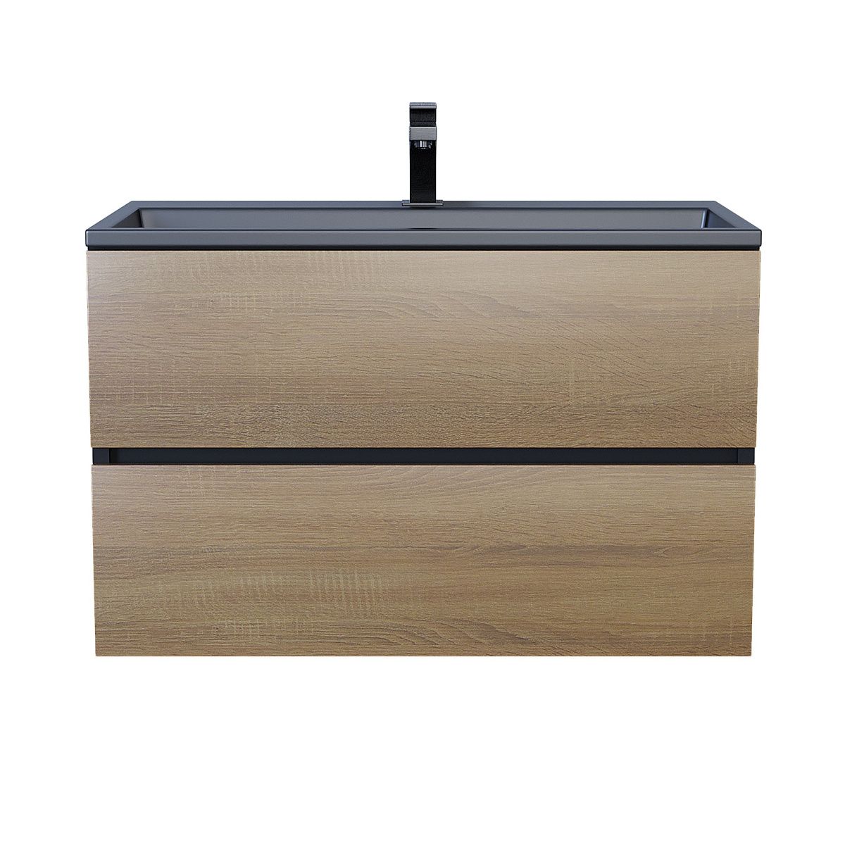 Тумба с раковиной Uperwood Barsa 298301043 80х50 цвет коричневый/черный