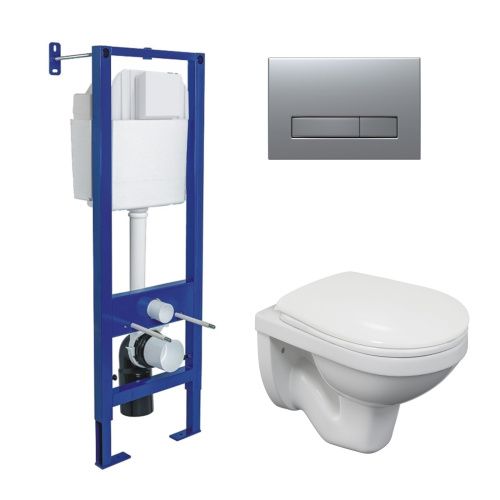 Комплект унитаз с инталляцией и клавишей смыва Berges АТОМ Line 043339