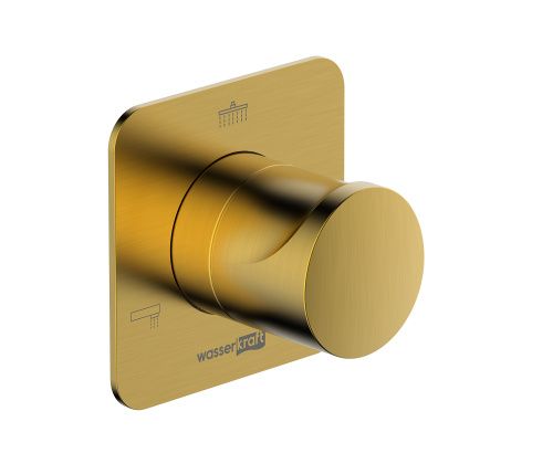 Переключатель на 3 выхода Wasserkraft Havel 3600 A283 встраиваемый в стену золото