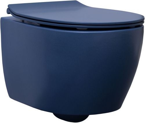 Чаша унитаза подвесная Allen Brau Fantasy 4.11004.ID цвет синий без сиденья безободковая каскадный смыв