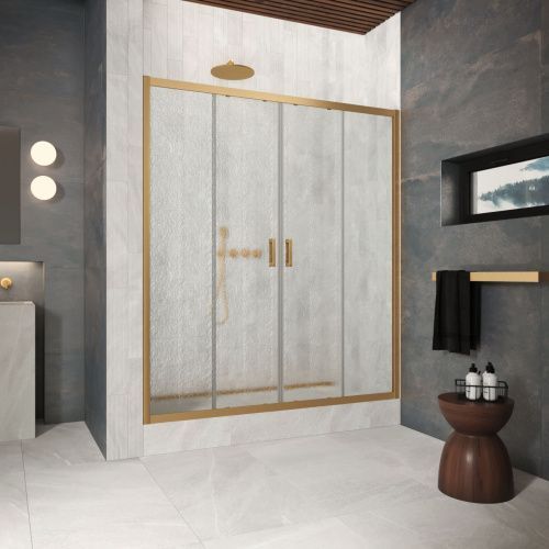 Душевая дверь Vegas-Glass Z2P Protec Z2P Protec 220 03 02 220х200 стекло рифленое профиль золото