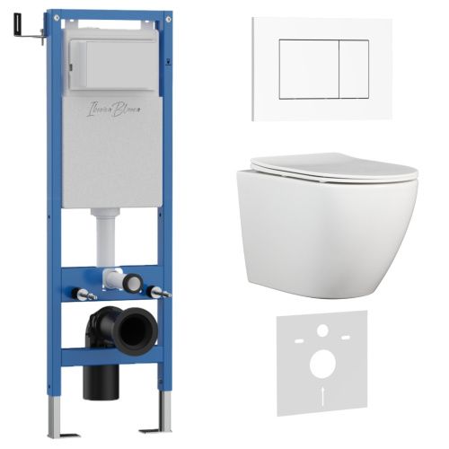 Комплект унитаз с инталляцией и клавишей смыва Iberica Blanca BILBAO ALTO IB.001M.BLA.231.855