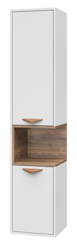 Шкаф-пенал Brevita Bergen BER-05035-01-19-ПоЛ 40х170 подвесной цвет коричневый/белый