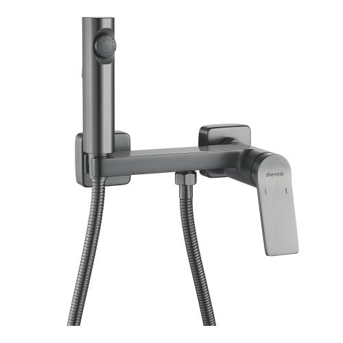 Гигиенический душ со смесителем Shevanik S4105T-1 оружейная сталь