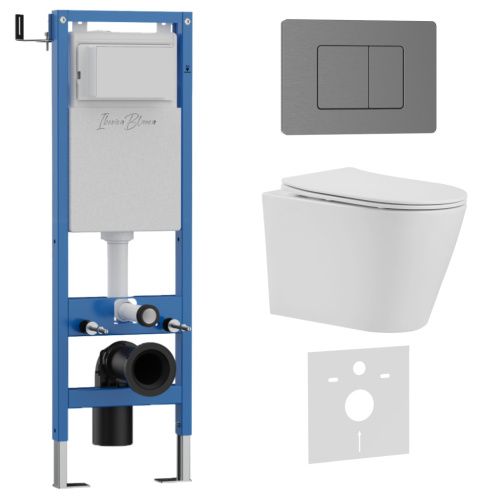 Комплект унитаз с инталляцией и клавишей смыва Iberica Blanca BURGOS ALTO IB.001M.BRA.234.1180