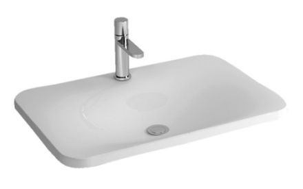 Раковина из сантехнического фаянса Cezares CZR-DRO-65-LVB 70х50 накладная цвет белый 1 отверстие под смеситель