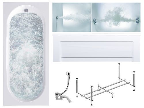 Ванна акриловая гидромассажная Timo ROHA ROHA1770-KT17-SPV1505-T-CM-T-BM-FP17S 170х70 пристенная прямоугольная с каркасом