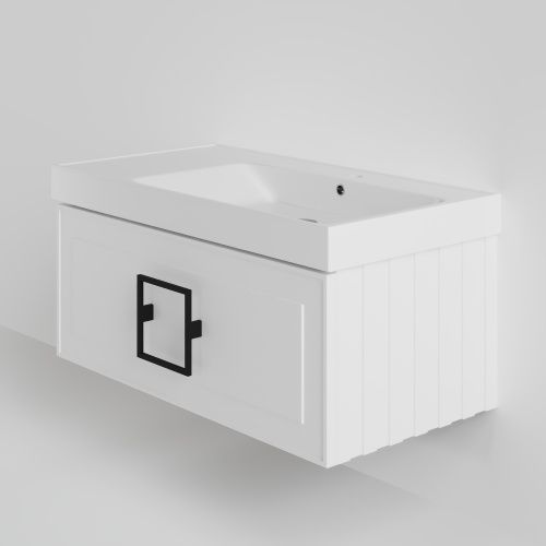 Тумба с раковиной La Fenice CUBO NFNC-01-CUB-B-90-3-90R 90х50 подвесная цвет белый