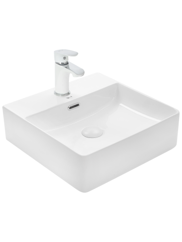 Раковина из сантехнического фаянса WeltWasser WW SK 10000004643 40 см накладная цвет белый 1 отверстие под смеситель