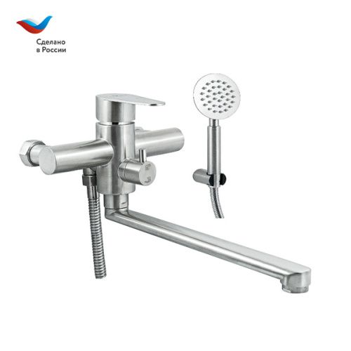 Смеситель для ванны Славен Сталь СЛ-ОД-Ж31 настенный нержавеющая сталь