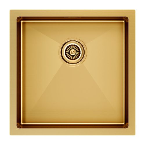 Кухонная мойка Paulmark GERBERG 44 UNI PM254444-BG 40х40 цвет золото поверхность брашированная