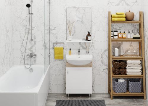 Комплект мебели: тумба + раковина Onika ЭКО 105204 50х40 напольный цвет белый