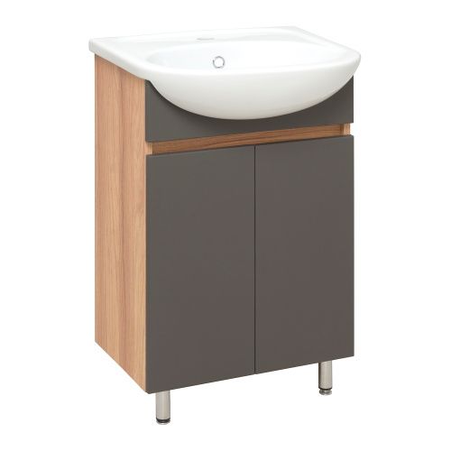 Тумба под раковину Runo ЛАДА 00-00001164 50х30 напольная цвет серый