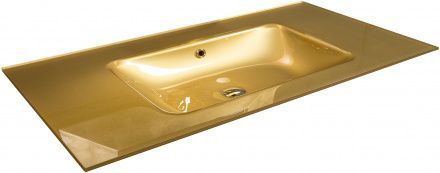 Раковина стеклянная Armadi Art NeoArt 852-110-G 110х50 полувстраиваемая цвет золото 1 отверстие под смеситель