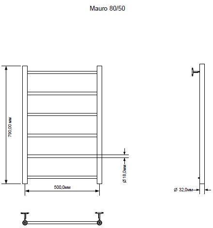 Полотенцесушитель электрический Aquanet Mauro 00282003 55х80 хром - фото 2