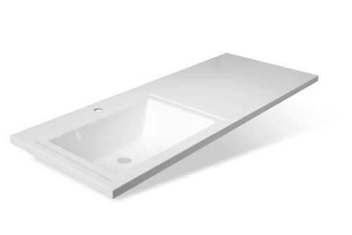 Раковина из искусственного камня Эстет Далллас ФР-00014930 120х50 накладная цвет белый 1 отверстие под смеситель