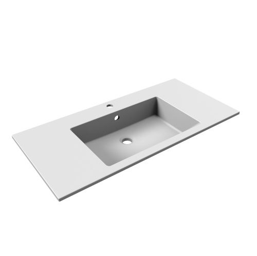 Раковина из искусственного камня Uperwood Megan 45481000004 100х50 полувстраиваемая цвет белый