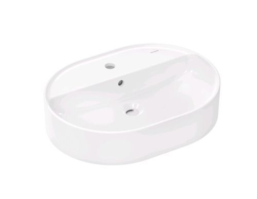 Раковина керамическая Hansgrohe Xuniva U 60171450 60х50 накладная цвет белый 1 отверстие под смеситель