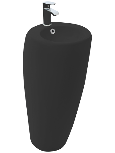 Раковина из сантехнического фаянса WeltWasser WW SK 10000013333 40 см напольная цвет черный 1 отверстие под смеситель