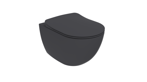 Чаша унитаза подвесная Creavit Free FE322-11AM00E-0000 цвет черный без сиденья смыв торнадо