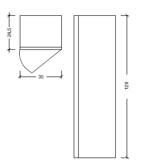Шкаф-пенал Armadi Art NeoArt 834-CP 40х150 подвесной цвет бежевый - фото 2