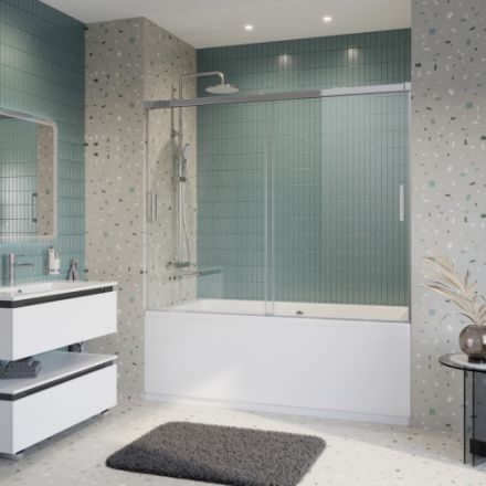 Душевая шторка на ванну Cezares TANDEM-SOFT TANDEM-SOFT-VF-2-180/145-C-Cr-IV 180х145 стекло прозрачное профиль хром ориентация универсальная