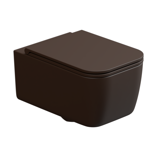 Чаша унитаза подвесная GSG Ceramic Design Brio BRWCSO035 цвет коричневый без сиденья безободковая каскадный смыв