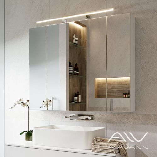 Зеркало-шкаф Alavann Univers ALV0297001 100х80 подвесной цвет белый