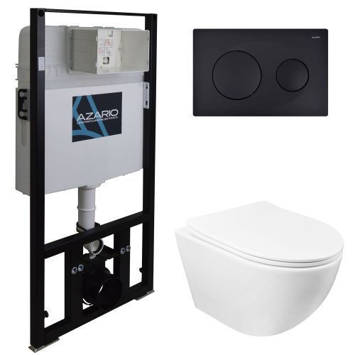 Комплект унитаз с инсталляцией с клавишей смыва Azario  AZ-8010-1000+AZ-8200-0013+AZ-2003