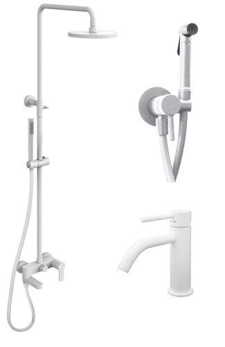 Душевая стойка Paffoni Light KITZCOL632BO71 настенная цвет белый