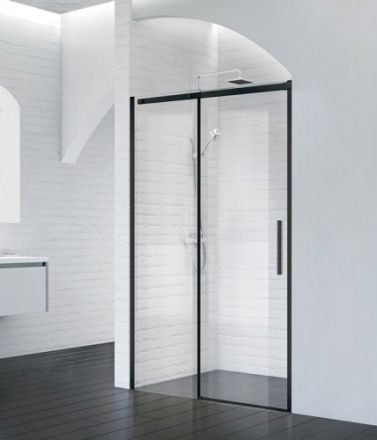 Душевая дверь BelBagno ACQUA ACQUA-BF-1-120-C-NERO 120х195 стекло прозрачное профиль черный